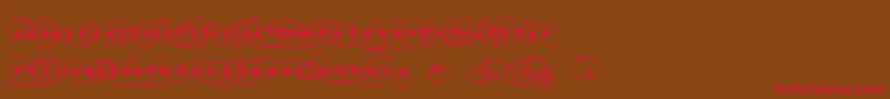 Po Font – Red Fonts on Brown Background