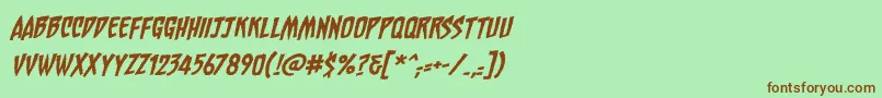 ChainsawzBbItalic Font – Brown Fonts on Green Background