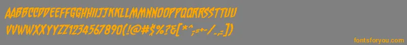 ChainsawzBbItalic-Schriftart – Orangefarbene Schriften auf grauem Hintergrund