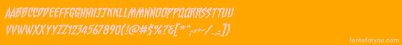 ChainsawzBbItalic-Schriftart – Rosa Schriften auf orangefarbenem Hintergrund