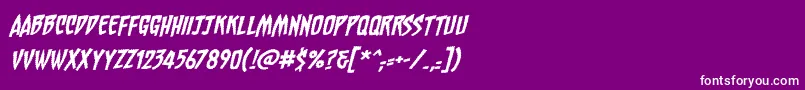 ChainsawzBbItalic Font – White Fonts on Purple Background