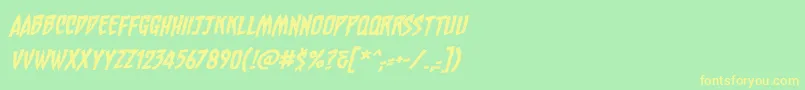 ChainsawzBbItalic Font – Yellow Fonts on Green Background