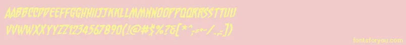 ChainsawzBbItalic Font – Yellow Fonts on Pink Background