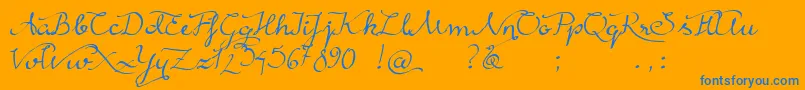 RainyWind Font – Blue Fonts on Orange Background