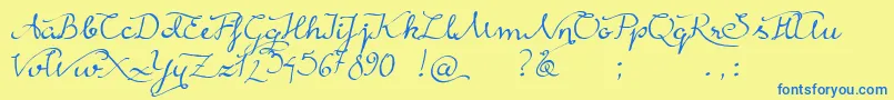 RainyWind Font – Blue Fonts on Yellow Background