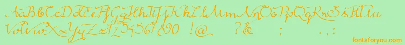 RainyWind Font – Orange Fonts on Green Background