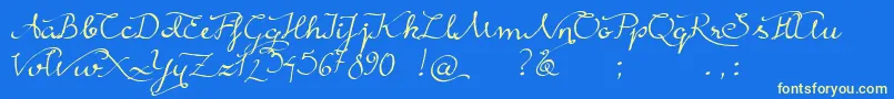 RainyWind Font – Yellow Fonts on Blue Background