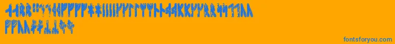 Sleipnirrunic Font – Blue Fonts on Orange Background