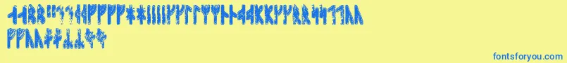 Sleipnirrunic Font – Blue Fonts on Yellow Background