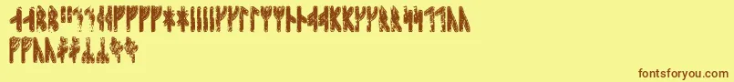 Sleipnirrunic Font – Brown Fonts on Yellow Background