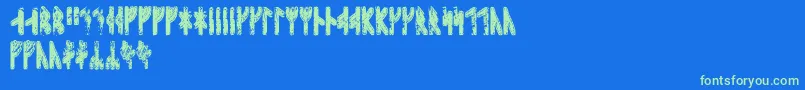 Sleipnirrunic Font – Green Fonts on Blue Background