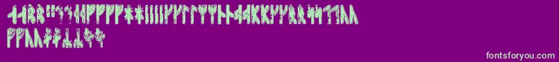 Sleipnirrunic Font – Green Fonts on Purple Background