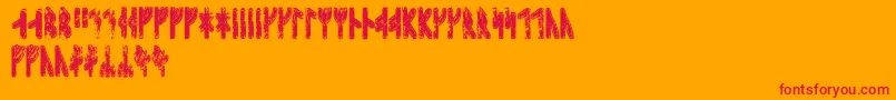 Sleipnirrunic-Schriftart – Rote Schriften auf orangefarbenem Hintergrund