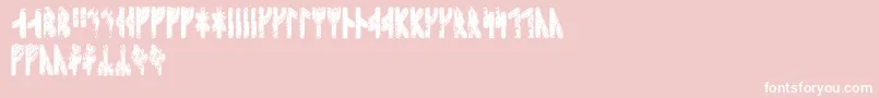 Sleipnirrunic-Schriftart – Weiße Schriften auf rosa Hintergrund