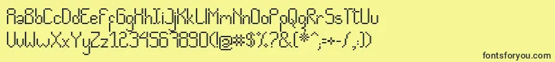 Czcionka CvPixelado – czarne czcionki na żółtym tle