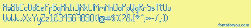 CvPixelado Font – Blue Fonts on Yellow Background