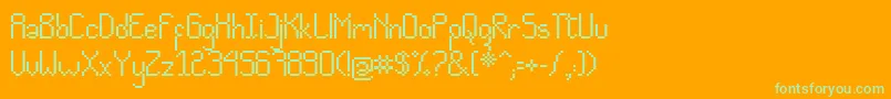CvPixelado Font – Green Fonts on Orange Background