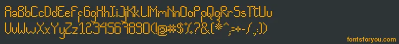 Fonte CvPixelado – fontes laranjas em um fundo preto