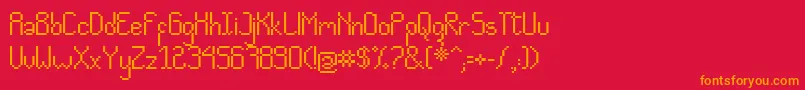 CvPixelado Font – Orange Fonts on Red Background