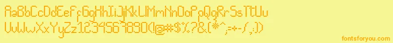 CvPixelado Font – Orange Fonts on Yellow Background