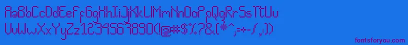 CvPixelado Font – Purple Fonts on Blue Background