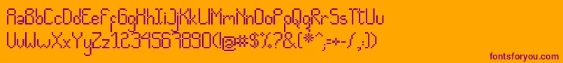 CvPixelado Font – Purple Fonts on Orange Background
