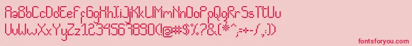 フォントCvPixelado – ピンクの背景に赤い文字