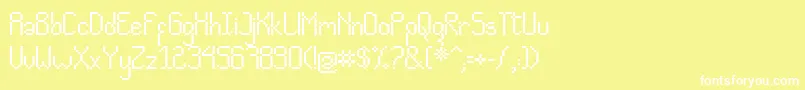 CvPixelado Font – White Fonts on Yellow Background