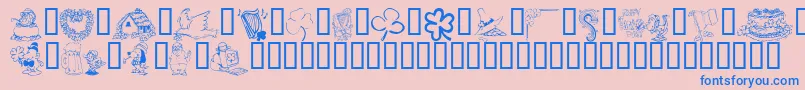 KrIrishKat1 Font – Blue Fonts on Pink Background