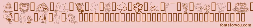 KrIrishKat1 Font – Brown Fonts on Pink Background