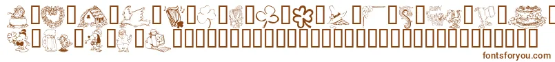 Шрифт KrIrishKat1 – коричневые шрифты на белом фоне