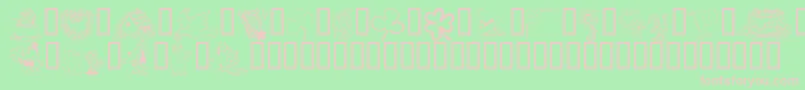 フォントKrIrishKat1 – 緑の背景にピンクのフォント