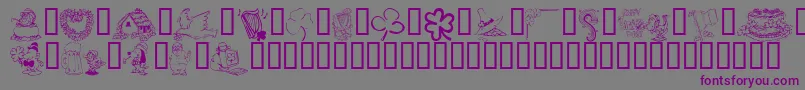 Czcionka KrIrishKat1 – fioletowe czcionki na szarym tle