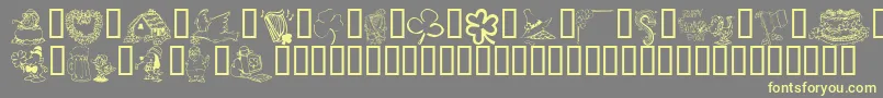 KrIrishKat1-fontti – keltaiset fontit harmaalla taustalla