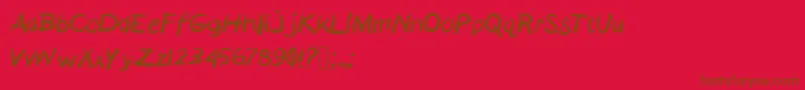 Gemeteran-Schriftart – Braune Schriften auf rotem Hintergrund