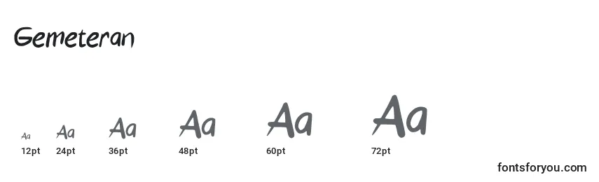 Размеры шрифта Gemeteran