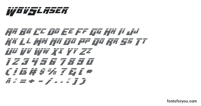 Schriftart Wbv5laser – Alphabet, Zahlen, spezielle Symbole