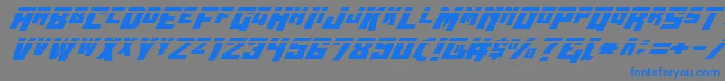 フォントWbv5laser – 灰色の背景に青い文字