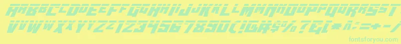 Wbv5laser Font – Green Fonts on Yellow Background