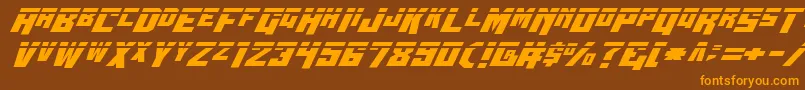 Weitere Informationen zur Wbv5laser-Schriftart Wbv5laser-Schriftart – Orangefarbene Schriften auf braunem Hintergrund