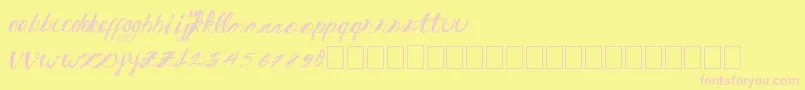 Springaway Font – Pink Fonts on Yellow Background