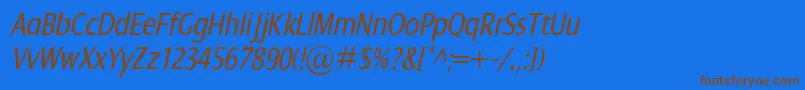 DialogCondItalic Font – Brown Fonts on Blue Background