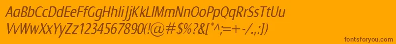 DialogCondItalic Font – Brown Fonts on Orange Background