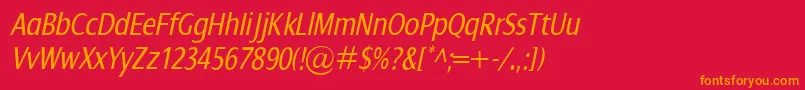 フォントDialogCondItalic – 赤い背景にオレンジの文字
