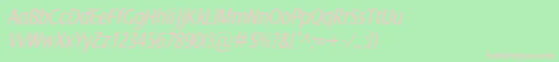 DialogCondItalic Font – Pink Fonts on Green Background
