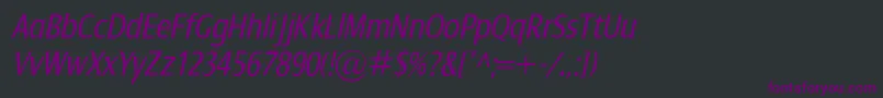 DialogCondItalic Font – Purple Fonts on Black Background