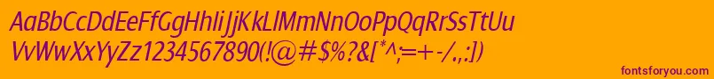 DialogCondItalic Font – Purple Fonts on Orange Background