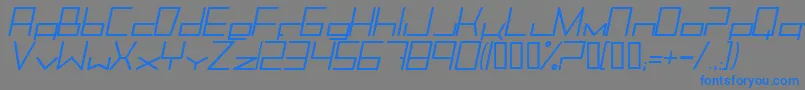 Trancemimi-Schriftart – Blaue Schriften auf grauem Hintergrund