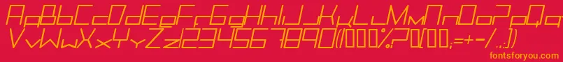 Trancemimi Font – Orange Fonts on Red Background