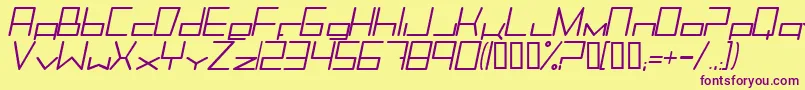 Trancemimi-fontti – violetit fontit keltaisella taustalla